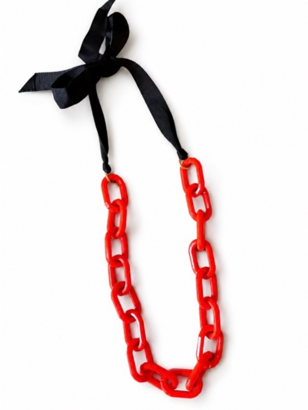 J. Crew Acetate and Grosgrain Ribbon Statement Necklace